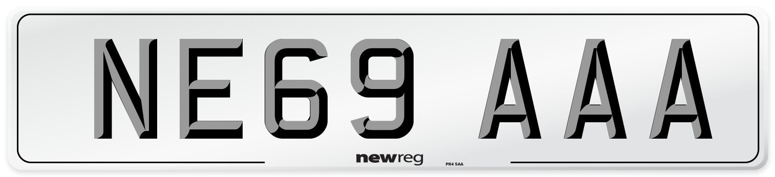 NE69 AAA Number Plate from New Reg